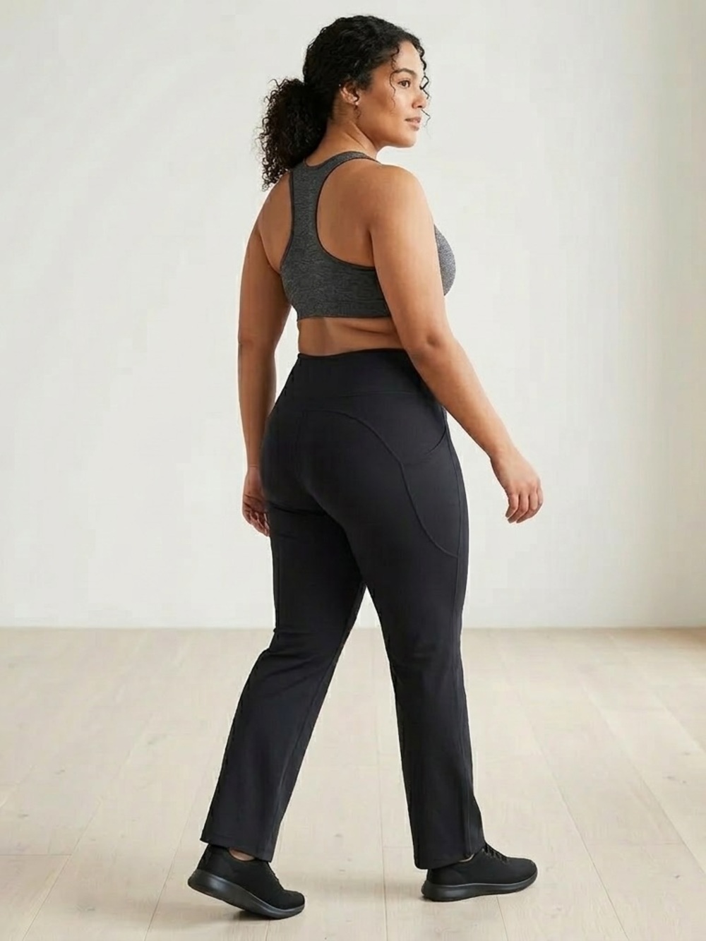 All in Motion Black Leggings Hig Waist Yoga Pants Straight Leg 1X